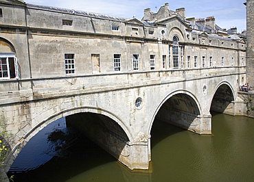 Pulteney Bridge, architect Robert Adam, built in 1774 in Palladian style, River Avon, UNESCO World Heritage Site, Bath, Somerset, England, United Kindom, Europe