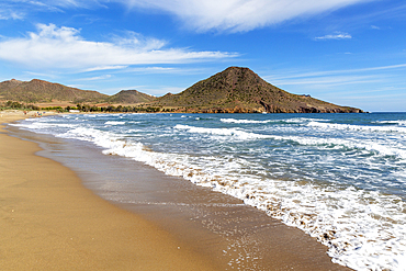 Playa de los Genoveses sandy beach, Cabo de Gata Natural Park, Nijar, Almeria, Spain, Europe