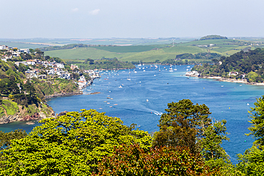 View from Sharpitor over the estuary at Salcombe, south Devon, England, United Kingdom, Europe