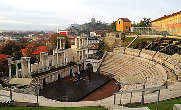 Roman amphitheatre in Plovdiv, Bulgaria, eastern Europe