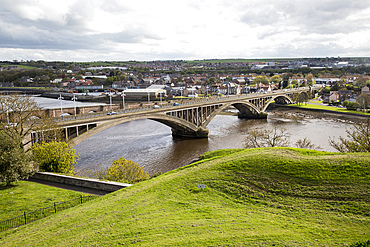 Modern road bridge crossing River Tweed, Berwick-upon-Tweed, Northumberland, England, UK