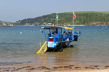 'Sea Tractor' ferry transport vehicle at South Sands beach, Salcombe, south Devon, England, UK