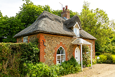 Small thatched cottage formerly Quilter estate property, Sutton, Suffolk, England, UK - Amy's cottage