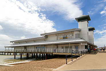 The Boardwalk cafe bar at seaside Pier building, Felixstowe, Suffolk, England, UK