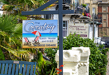 Signs for guesthouse tourist accommodation, Lowestoft, Suffolk, England, UK