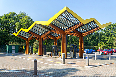 Fastned Charging Station for electric vehicles, Martlesham Park and Ride, Suffolk, England, UK