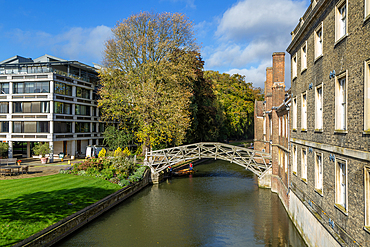 Mathematical Bridge, River Cam, Cambridge, Cambridgeshire, England, UK