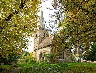 Historic churchyard and church of Saint Peter, Cambridge, Cambridgeshire, England, UK