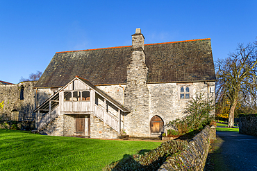 Historic medieval guest house building, Buckfast Abbey, Buckfastleigh, Devon. England, UK