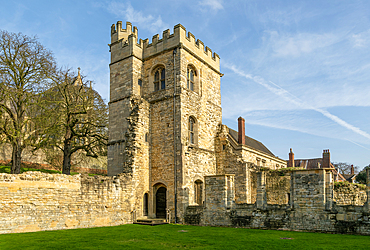 Ruins of medieval Bishops' Palace, city of Lincoln, Lincolnshire, England, UK