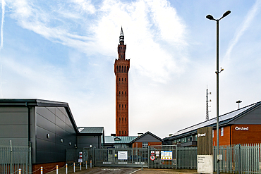 Grimsby Dock Tower 1852, hydraulic accumulator tower designer James William Wild, Grimsby, Lincolnshire, England, UK