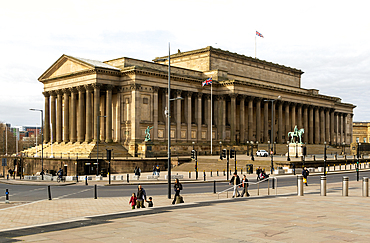 Neoclassical neo-Grecian architecture of St George's Hall building, Liverpool, England, UK opened 1854