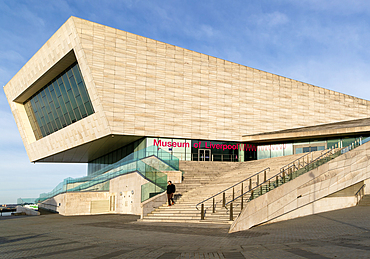 Modern architecture of Museum of Liverpool building, Pier Head, Liverpool, England, UK by 3XN Architects opened 2011
