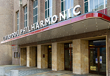 Liverpool Philharmonic Hall concert hall building, Hope Street, Georgian quarter, Liverpool, England, UK opened in 1939