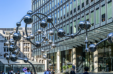 'Infinite Accumulation' artwork by Yayoi Kusame, near Liverpool Street railway station, London, England, UK