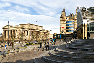 Neoclassical neo-Grecian architecture of St George's Hall building, Liverpool, England, UK opened 1854