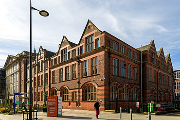 Historic redbrick George Holt building, Dover Street, North Campus, University of Liverpool, England, UK