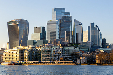 Skyscrapers high-rise office blocks financial district of City of London, London, England, UK