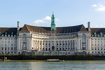 County Hall on south bank of River Thames, Lambeth, London, England, UK completed 1922