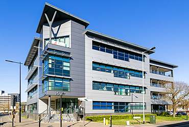 Modern architecture of Ellisons and Ensors offices, Connexions building, 159 Princes Street, Ipswich, Suffolk, England, UK built 2018