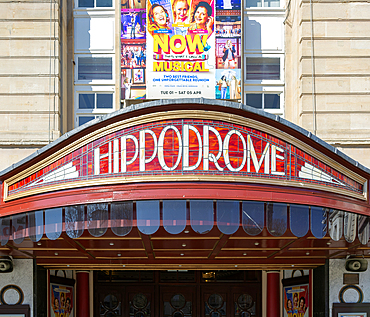 Frontage of Bristol Hippodrome theatre, city centre of Bristol, England, UK architect Frank Matcham 1912