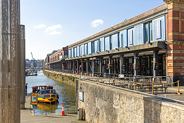 Waterbus ferry boat at the Watershed, Floating Harbour, city centre of Bristol, England, UK
