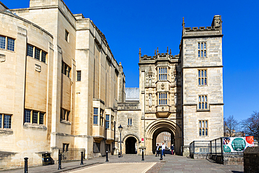 Abbot's gatehouse, Great Gatehouse building also known as the Abbey Gatehouse, city of Bristol, England, UK