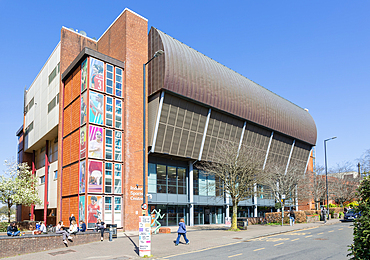 Modern architecture of the Indoor Sports Centre building, University of Bristol, England, UK