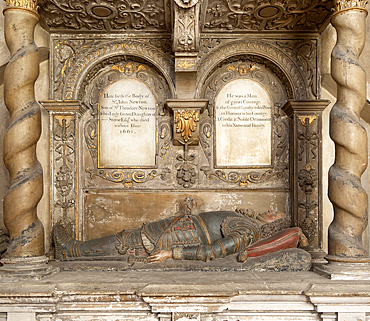 Sir John Newton d 1661 tomb monument, Bristol cathedral church, Bristol, England, UK