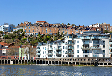 Modern waterside apartments at Capricorn Place, Hotwells, Floating Harbour, Bristol, England, UK