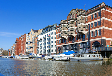 Waterside apartment block buildings, Redcliffe Quay, Floating Harbour, Bristol, England, UK architect WA Brown 1912
