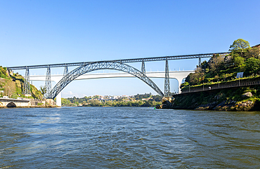 Ponte Maria Pia bridge 1877, Ponte de São João railway bridge, bridges over River Douro, Porto, Portugal, Europe