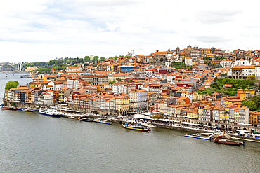 River Douro riverside, historic buildings in Ribeira area, city of Porto, Portugal, Europe
