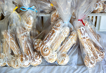 Phallus penis-shaped Bolos de São Gonçalo cakes speciality cake of Amarante, Portugal, Europe
