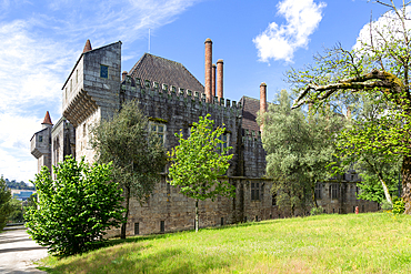 Ducal Palace of the Braganza, Palace of the Dukes of Braganza, Guimaraes, northern Portugal, Europe ( lamppost removed in Photoshop)
