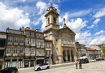 Basilica church of Saint Peter, Largo do Toural, Toural square, city of Guimaraes, northern Portugal, Europe