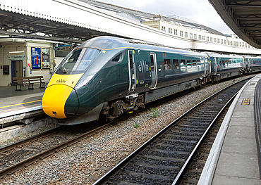 GWR British Rail Class 800 Inter City Express train at platform, Temple Meads railway station, Bristol, England, UK