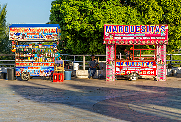 Marquesitas mobile snack bars, Bacalar, Quintana Roo, Yucatan Peninsula, Mexico, North America