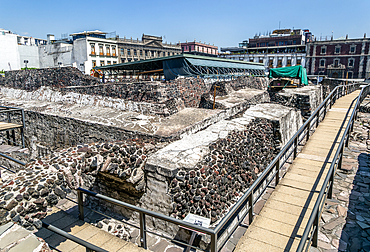 Templo Mayor, archaeological site of Aztec capital city of Tenochtitlan, Centro Historico, UNESCO World Heritage Site, Mexico City, Mexico, North America