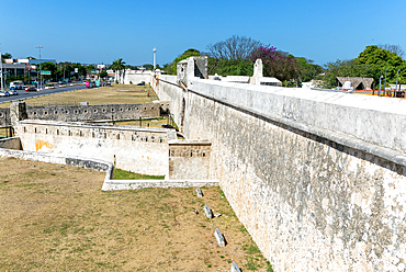 Fortifications, Spanish military architecture of city walls, Campeche City, UNESCO World Heritage Site, Campeche State, Mexico, North America