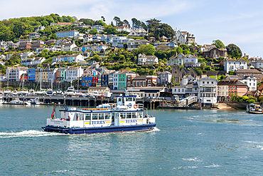 Foot pasenger ferry crossing River Dart to Kingswear from Dartmouth, Devon, England, United Kingdom, Europe