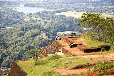 Buildings of rock palace fortress on rock summit, Sigiriya, UNESCO World Heritage Site, Central Province, Sri Lanka, Asia