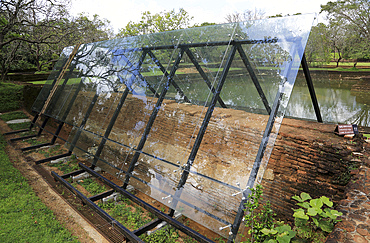 Conservation protection of walls, Water gardens, Sigiriya Rock palace, UNESCO World Heritage Site, Central Province, Sri Lanka, Asia