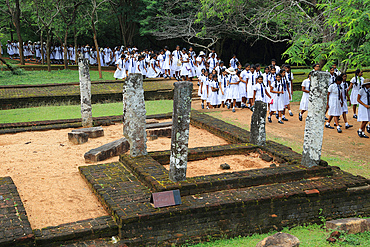 Ruins at Potgul Vihara site, ancient city of Polonnaruwa, UNESCO World Heritage Site, Sri Lanka, Asia