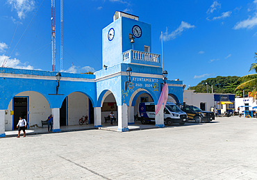 Ayuntamiento (Town Hall), local government building, small Gulf of Mexico coastal settlement, Celestun, Yucatan, Mexico, North America