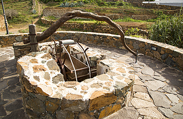 Historic traditional water wheel irrigation system, Betancuria, Fuerteventura, Canary Islands, Spain, Atlantic, Europe