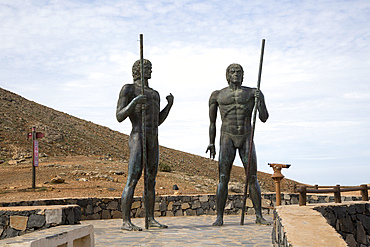 Statues of indigenous Mahos tribal leaders Guize and Ayose by Emiliano Hernandez, Fuerteventura, Canary Islands, Spain, Atlantic, Europe