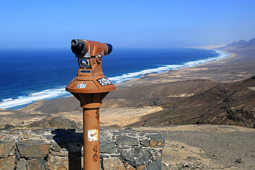 Viewpoint to Cofete beach Atlantic Ocean coast, Jandia peninsula, Fuerteventura, Canary Islands, Spain, Atlantic, Europe