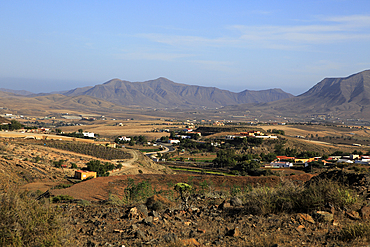 View over village and countryside, Cardon, Fuerteventura, Canary Islands, Spain, Atlantic, Europe