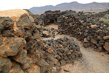 Ruins of pre-Spanish Mahos village, Poblado de la Atalayita, Pozo Negro, Fuerteventura, Canary Islands, Spain, Atlantic, Europe